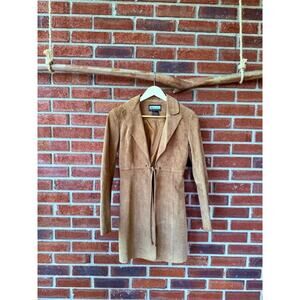 Vintage Wet Seal Suede Leather Jacket Size XS - Light Brown Tan